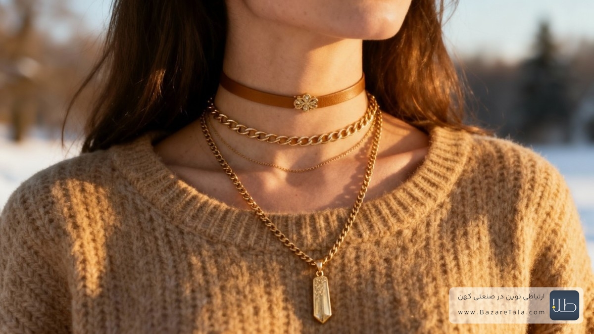 ست طلا با لباس زمستانی