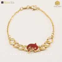 دستبند طلا بچه گانه طرح دلفین (کد 3176)