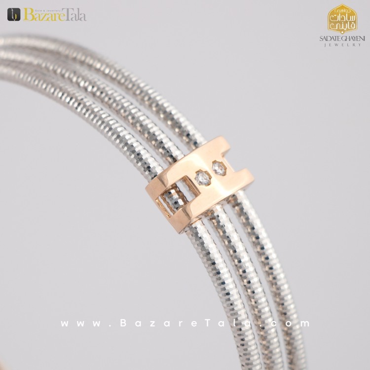 دستبند طلا طرح رولکس هارمونی (کد 3469)