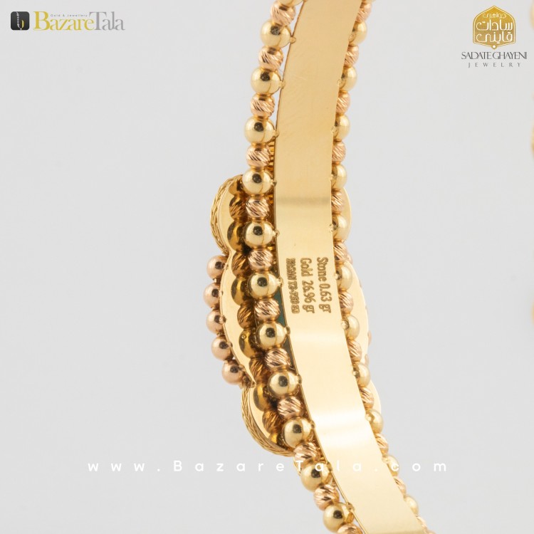 دستبند طلا فیروزه طرح شهربانو (کد 3471)