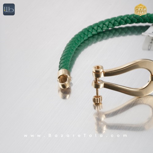 دستبند طلا چرمی