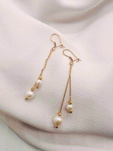 گوشواره طلا طرح مروارید یکتاخواه (کد 5211)