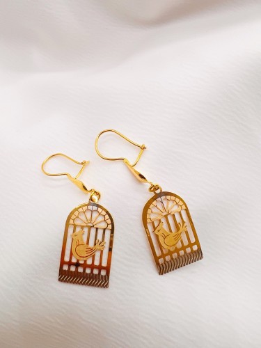 گوشواره طلا طرح مرغ آمین