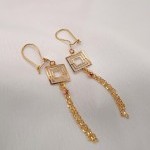 گوشواره طلا آویز هندسی یکتاخواه (کد 5302)