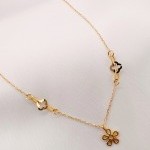 گردنبند طلا طرح گل یکتاخواه (کد 5316)