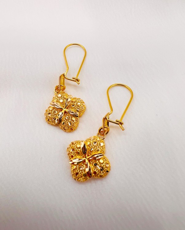 گوشواره طلا طرح مشبک یکتاخواه (کد 5310)