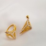 نیم ست طلا طرح مثلث یکتاخواه (کد 5329)