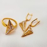 نیم ست طلا طرح مثلث یکتاخواه (کد 5328)