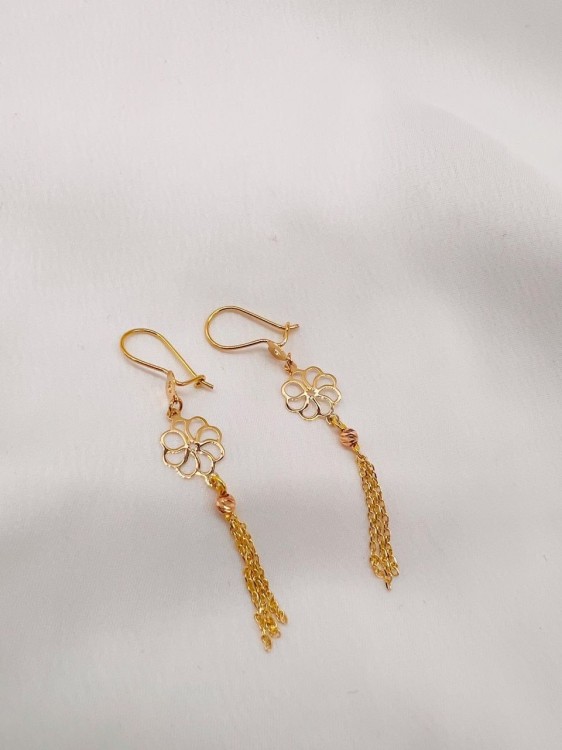 گوشواره طلا طرح گل یکتاخواه (کد 5324)
