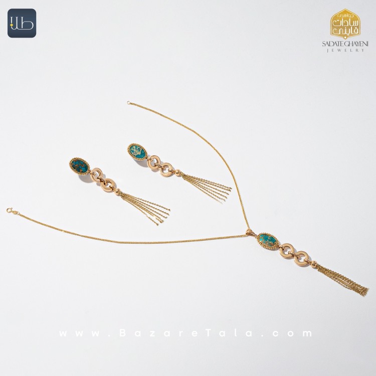 نیم ست طلا فیروزه (کد 3473)
