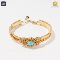دستبند طلا فیروزه طرح شهربانو (کد 3471)