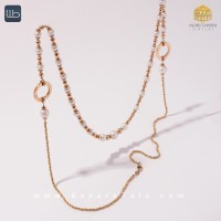 گردنبند طلا طرح کردا مروارید (کد 3474)