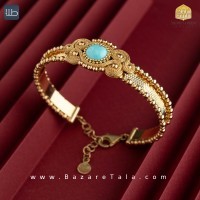 دستبند طلا فیروزه طرح شهربانو (کد 3471)
