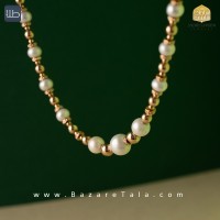 گردنبند طلا طرح کردا مروارید (کد 3474)