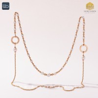 گردنبند طلا طرح کردا مروارید (کد 3474)