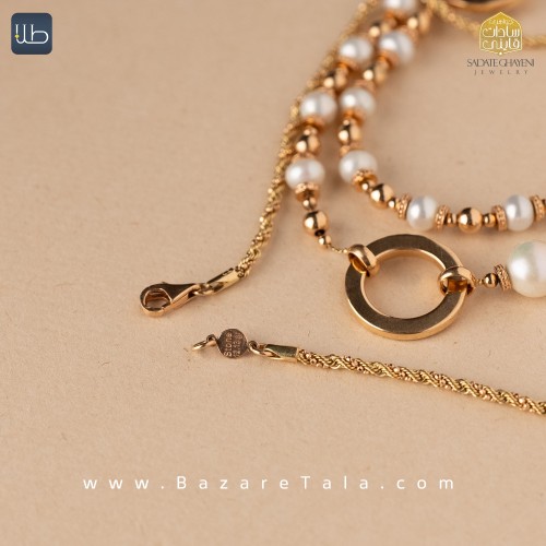 گردنبند طلا طرح کردا مروارید