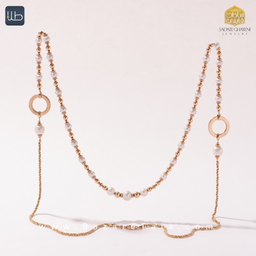 گردنبند طلا طرح کردا مروارید