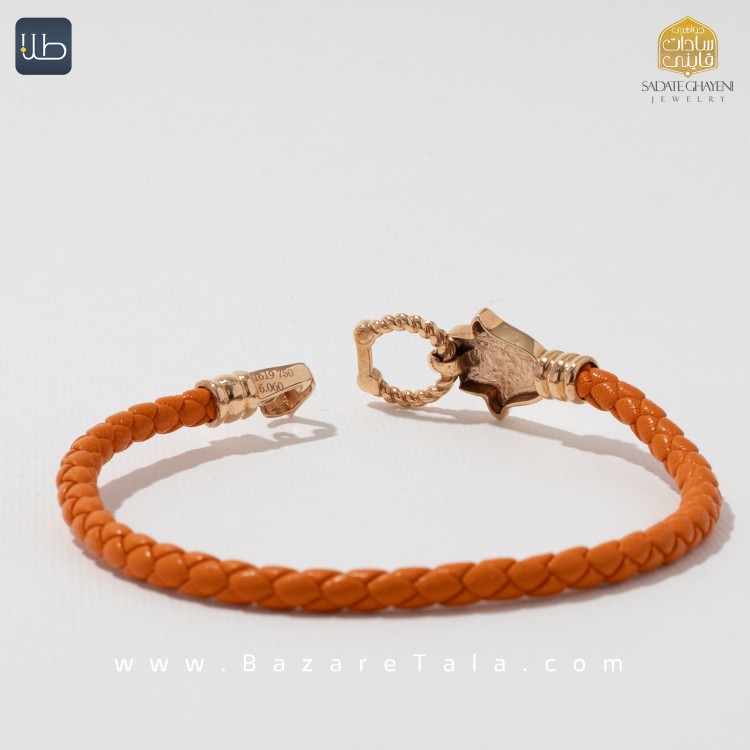 دستبند طلا چرمی (کد 4330)
