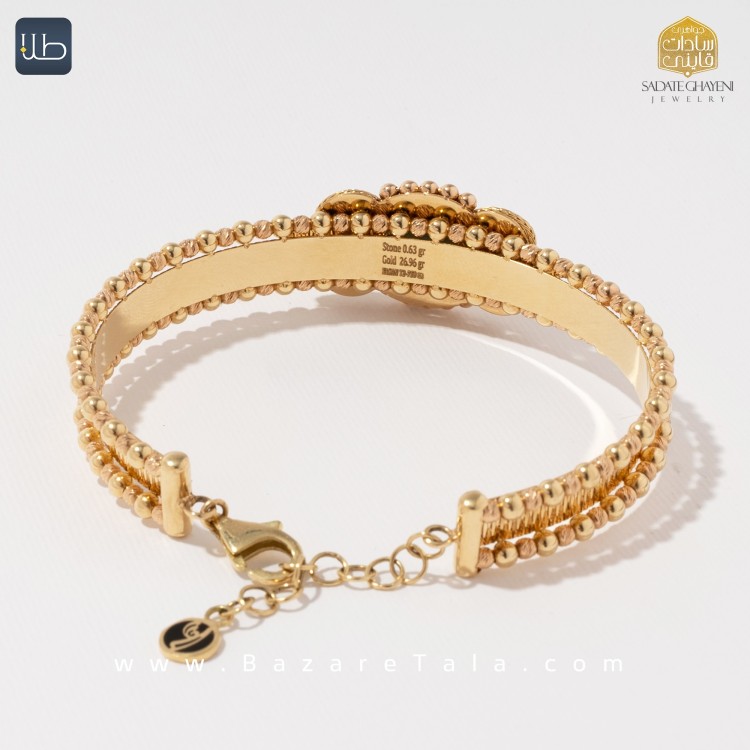 دستبند طلا فیروزه طرح شهربانو (کد 3471)