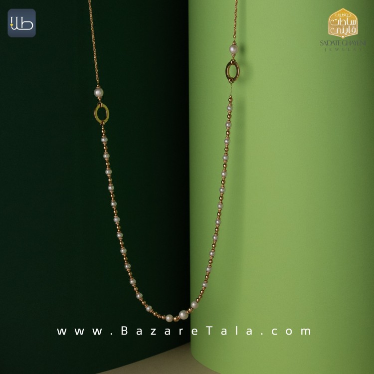 گردنبند طلا طرح کردا مروارید (کد 3474)