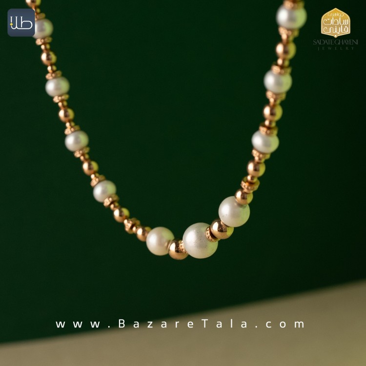 گردنبند طلا طرح کردا مروارید (کد 3474)