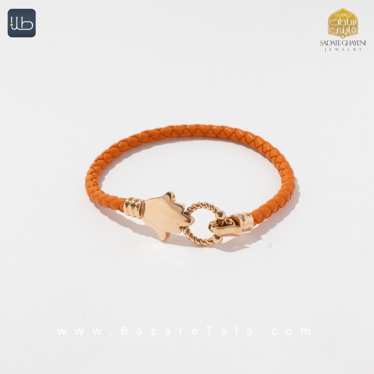 دستبند طلا چرمی (کد 4330)