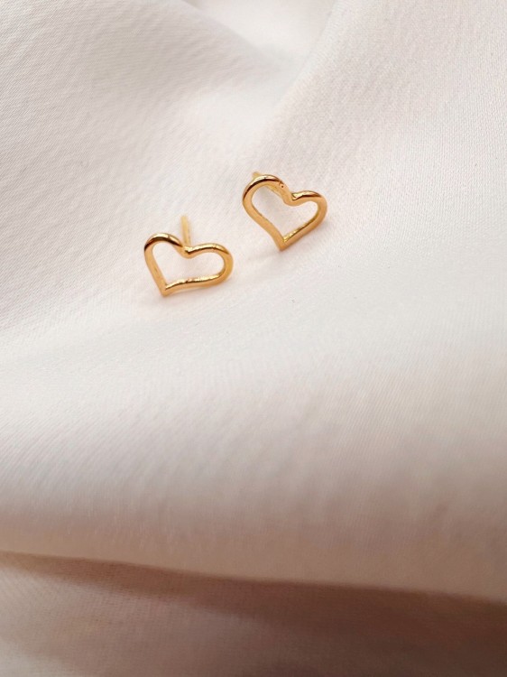 گوشواره طلا قلبی یکتاخواه (کد 5397)