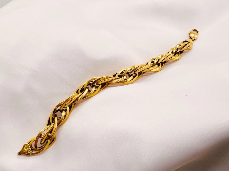 دستبند زنجیری طلا یکتاخواه (کد 5409)