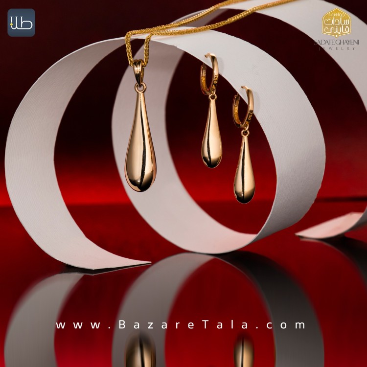 نیم ست طلا بنی آکوا هندسی (کد 4465)