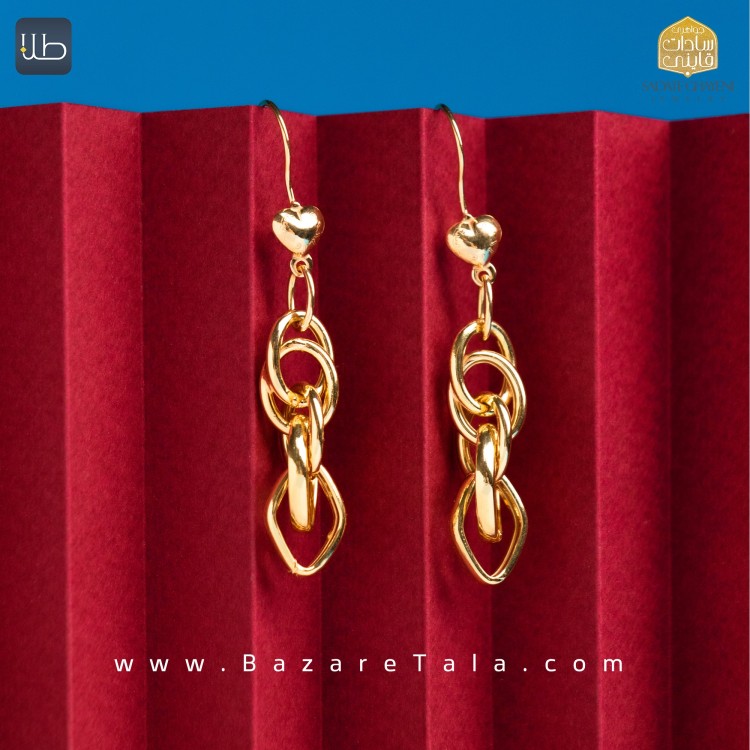 گوشواره طلا آویز درسا (کد 3871)