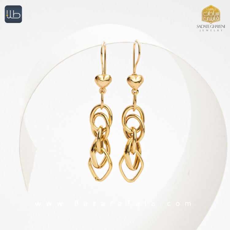 گوشواره طلا آویز درسا (کد 3871)