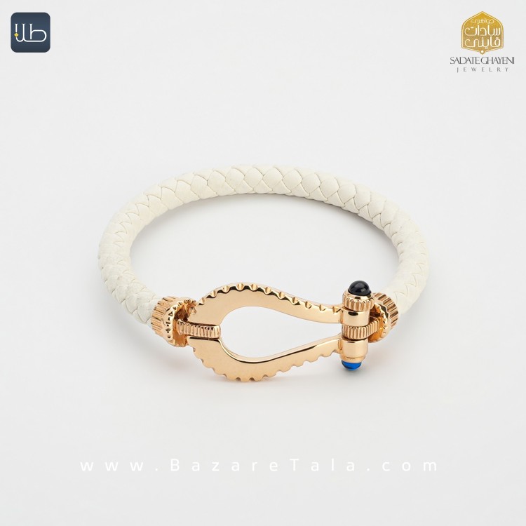 دستبند طلا چرمی (کد 4329)