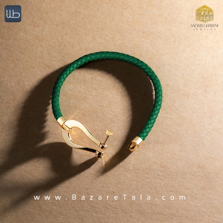 دستبند طلا چرمی (کد 4327)