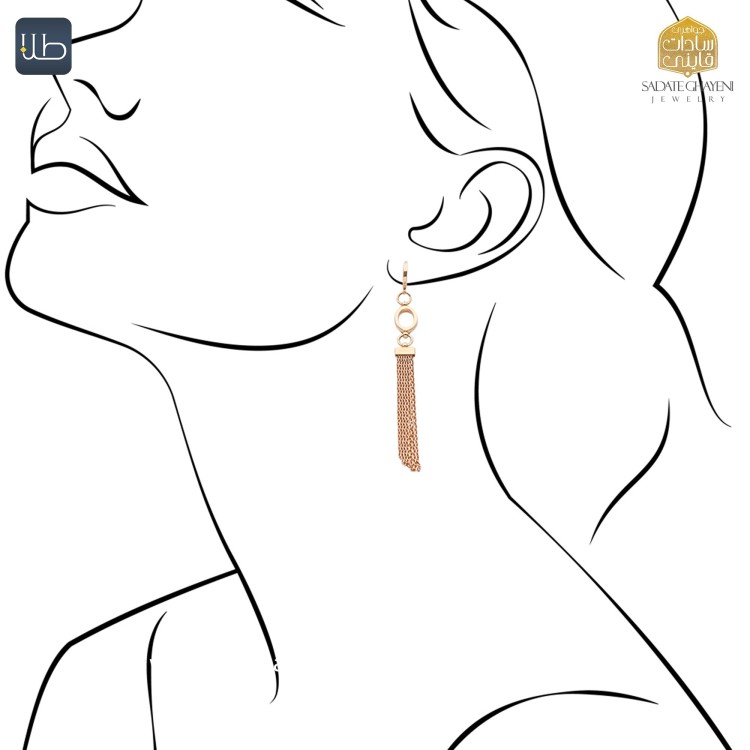 گوشواره طلا شال  (کد 3837)