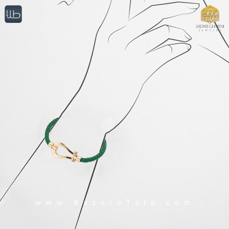 دستبند طلا چرمی (کد 4327)