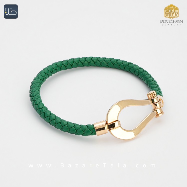 دستبند طلا چرمی (کد 4327)