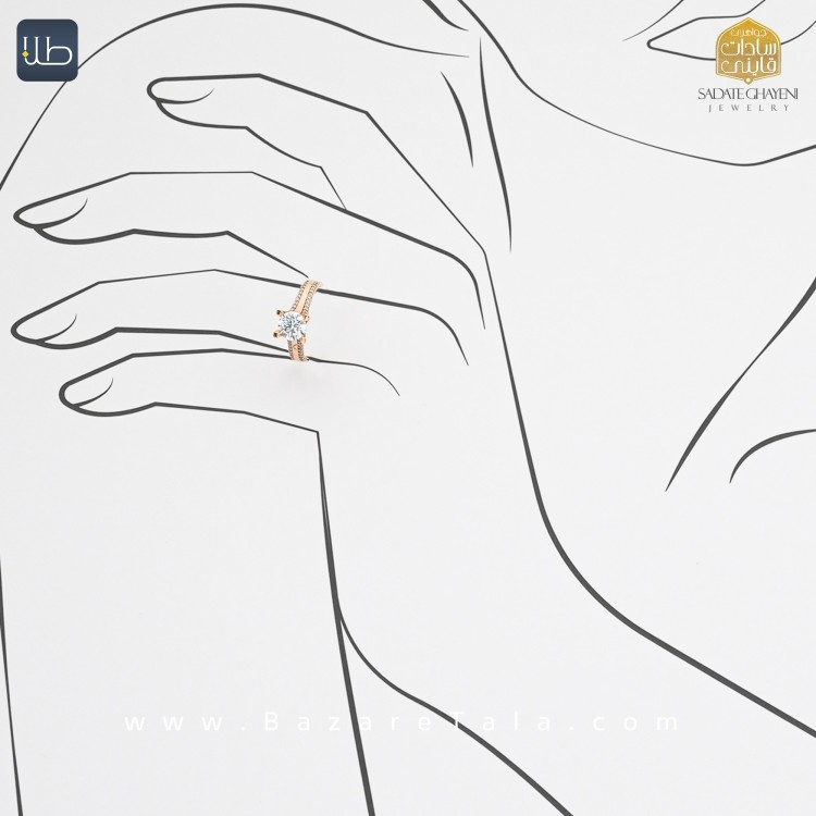 انگشتر طلا سولیتر شرافت (کد 3732)