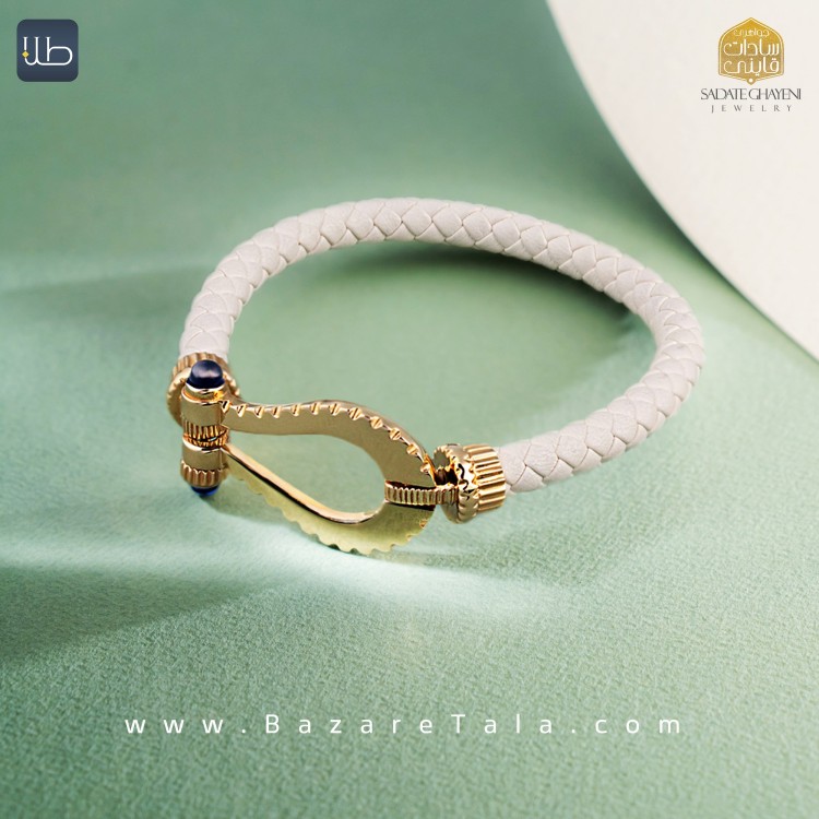 دستبند طلا چرمی (کد 4329)