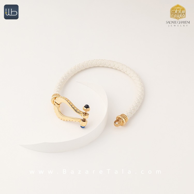 دستبند طلا چرمی (کد 4329)