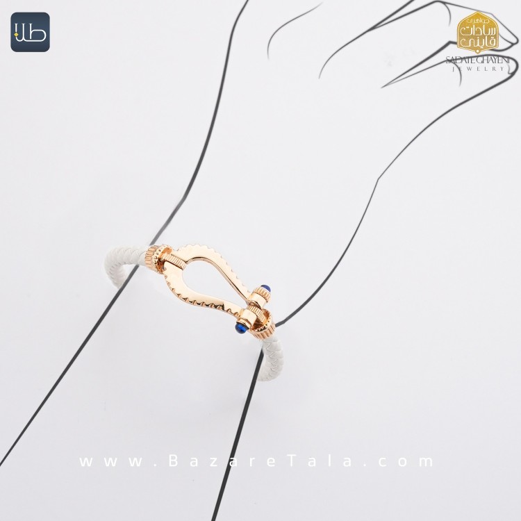 دستبند طلا چرمی (کد 4329)