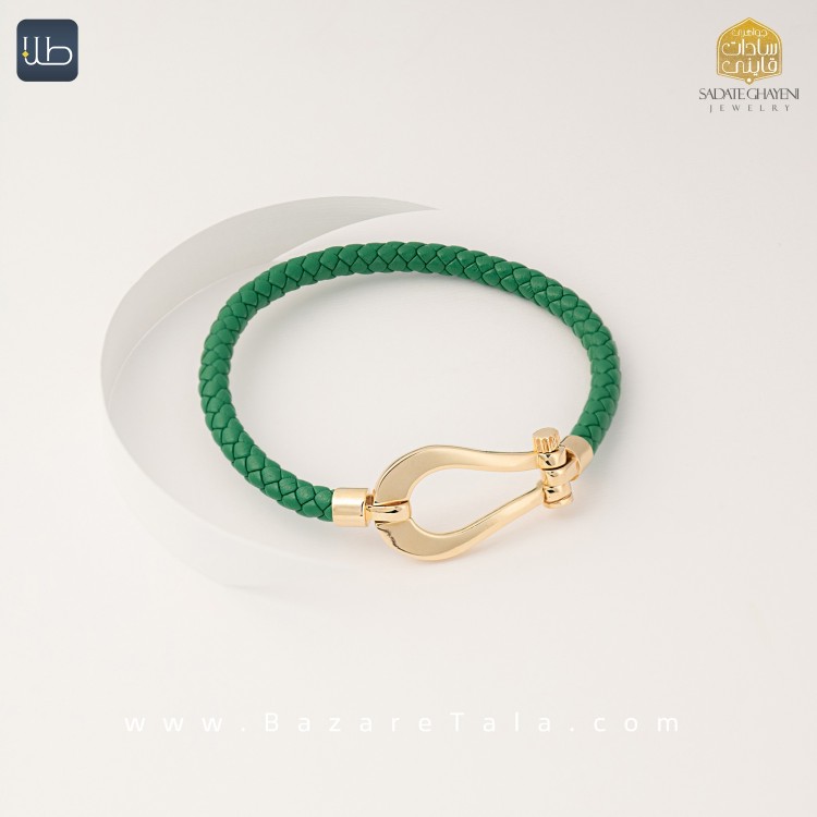 دستبند طلا چرمی (کد 4327)