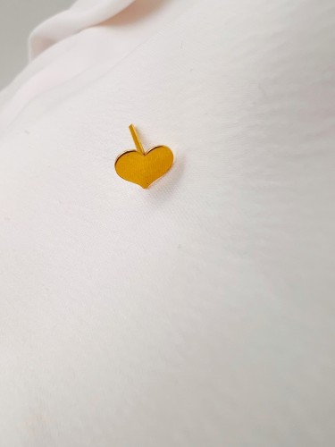 گوشواره طلا میخی قلب یکتاخواه (کد 5472)