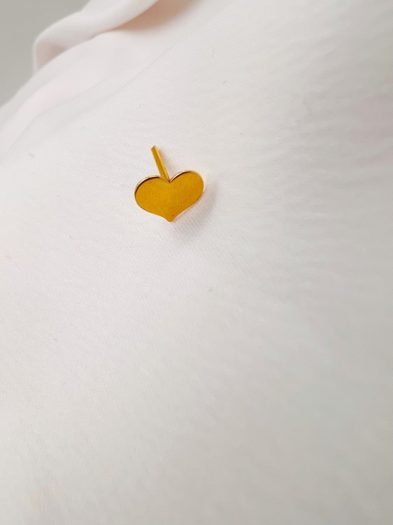 گوشواره طلا میخی قلب یکتاخواه (کد 5472)