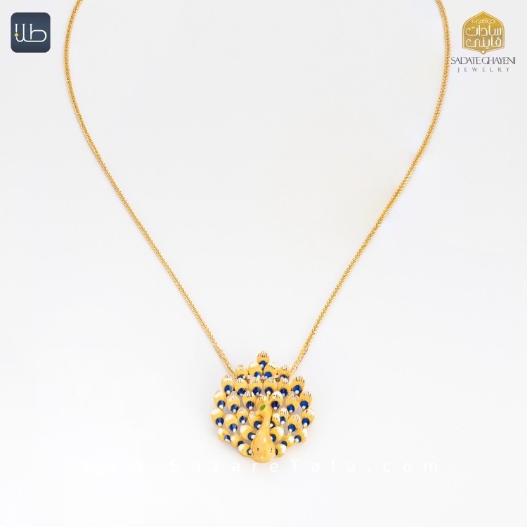 پلاک طلا طاووس هندسی (کد 4375)