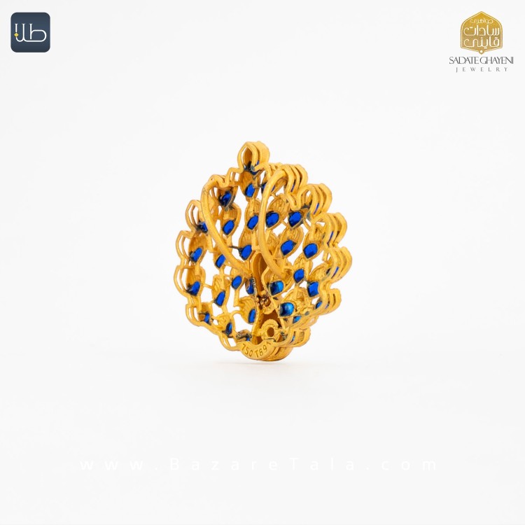 پلاک طلا طاووس هندسی (کد 4375)