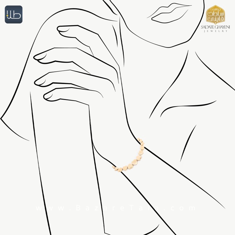 دستبند طلا طرح رولکس (کد 4523)