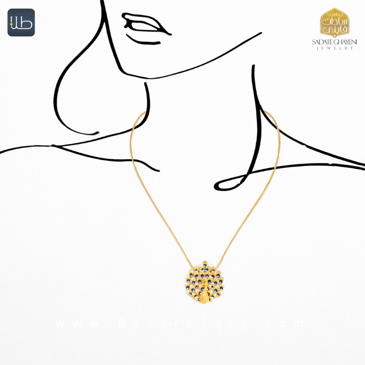 پلاک طلا طاووس هندسی (کد 4375)