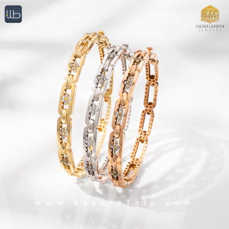 دستبند طلا ونکلیف اخوت (کد 4456)