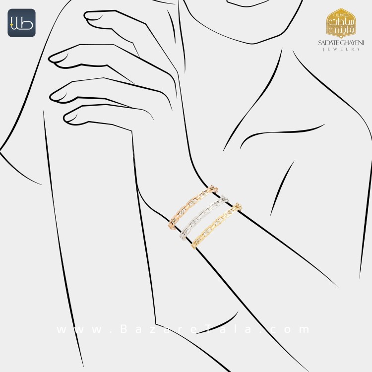 دستبند طلا ونکلیف اخوت (کد 4456)