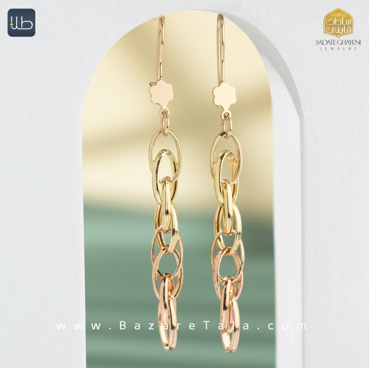 گوشواره طلا شقایق (کد 3912)